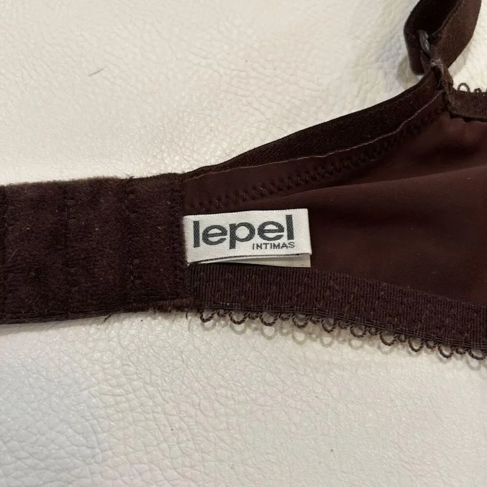Lepel Bra 38D  Brown Lace-Trimmed Padded Bra with Adjustable Straps Italy‎ - Picture 5 of 7